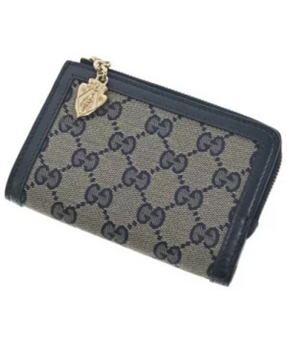 Gucci Wallet coin case Wallet Navy Blue x Beige Cream All over Clothing